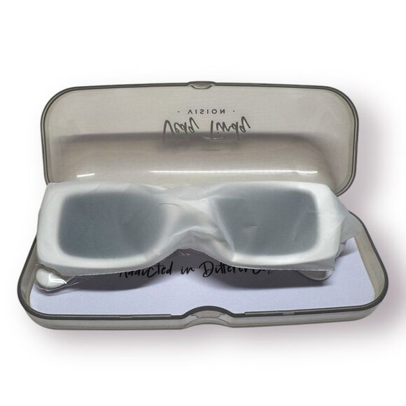 Veda Tinda Vision Rectangle Sunglasses Off White Retro TAC Polarized UV Lenses - Picture 4 of 11